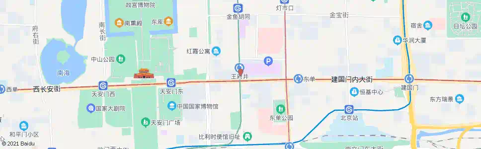 北京王府井站_公交站地图_北京公交_妙搜公交查询2025