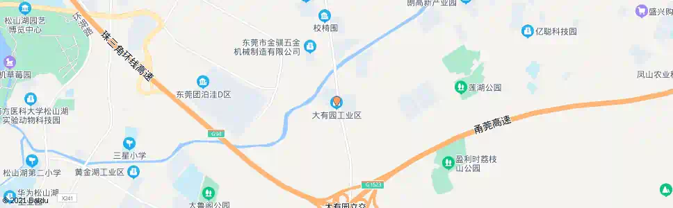 东莞大有园工业部_公交站地图_东莞公交_妙搜公交查询2025
