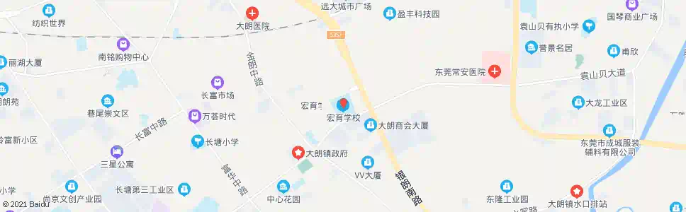 东莞宏育学校_公交站地图_东莞公交_妙搜公交查询2025