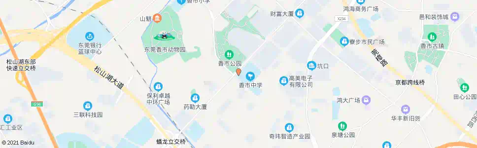 东莞香市中学_公交站地图_东莞公交_妙搜公交查询2025