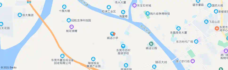 东莞北面小学_公交站地图_东莞公交_妙搜公交查询2025