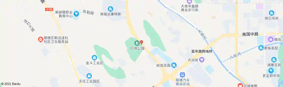 佛山红岗公园_公交站地图_佛山公交_妙搜公交查询2025