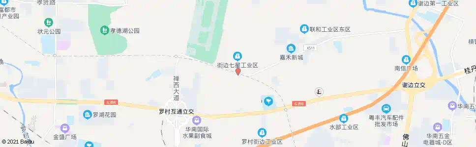 佛山街边工业大道_公交站地图_佛山公交_妙搜公交查询2025