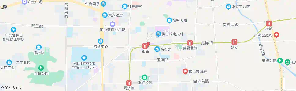 佛山岭南路南_公交站地图_佛山公交_妙搜公交查询2025