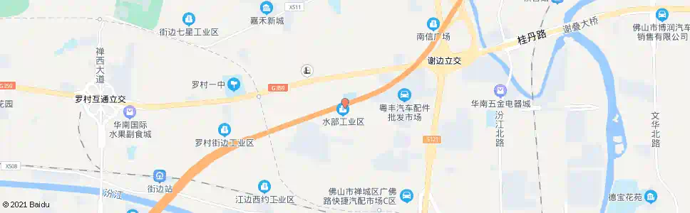 佛山水部村_公交站地图_佛山公交_妙搜公交查询2025