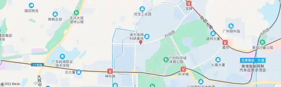 广州科翔路(香山路口)_公交站地图_广州公交_妙搜公交查询2025