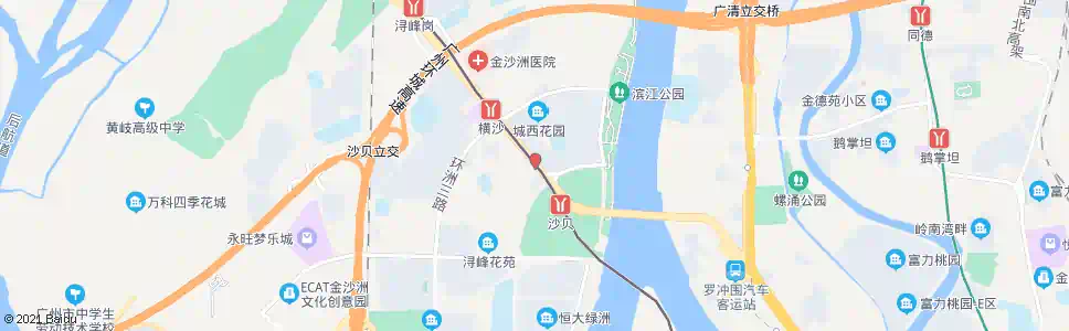 广州金沙洲大桥西_公交站地图_广州公交_妙搜公交查询2025