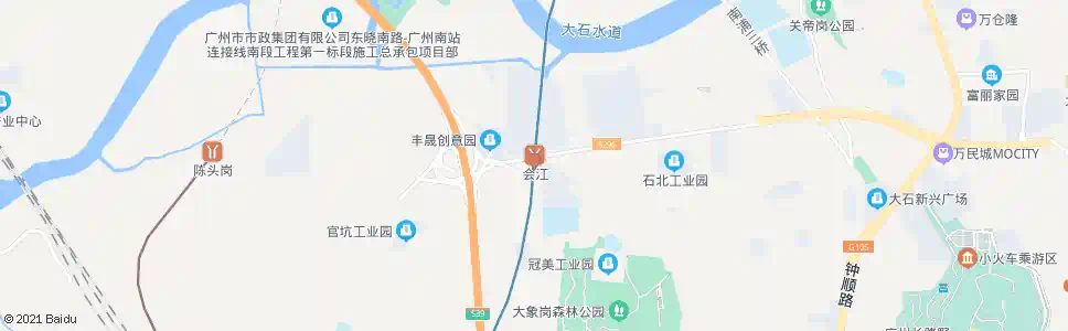 广州地铁会江站(巨大创意产业园)_公交站地图_广州公交_妙搜公交查询2025