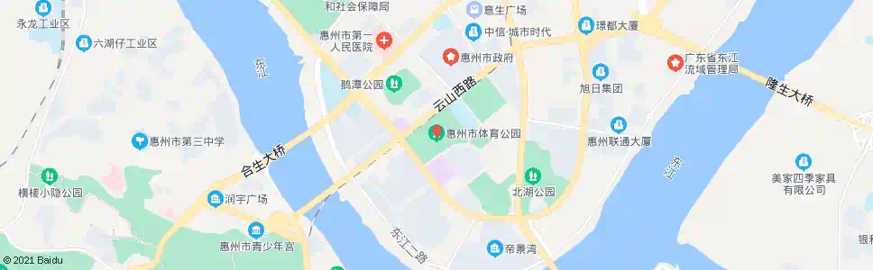 惠州城区体育馆_公交站地图_惠州公交_妙搜公交查询2025