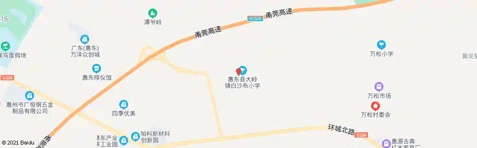 惠州白沙布路口_公交站地图_惠州公交_妙搜公交查询2025