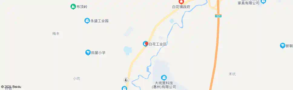 惠州白花工业区_公交站地图_惠州公交_妙搜公交查询2025