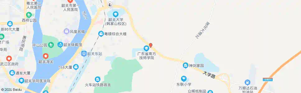 韶关南方高级技校_公交站地图_韶关公交_妙搜公交查询2025