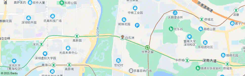 深圳白石洲1_公交站地图_深圳公交_妙搜公交查询2025