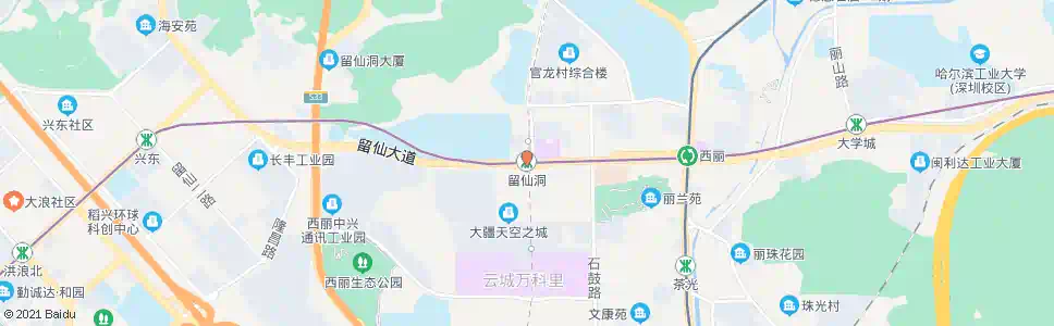 深圳留仙洞地铁站_公交站地图_深圳公交_妙搜公交查询2025