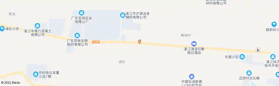 湛江调东村_公交站地图_湛江公交_妙搜公交查询2025
