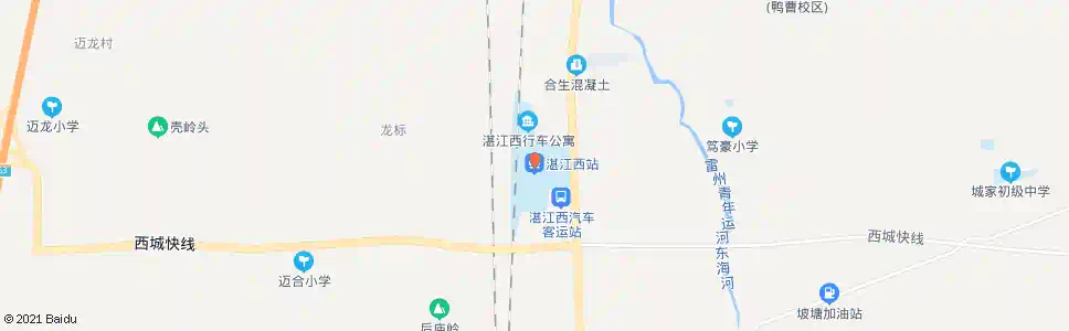 湛江火车西站_公交站地图_湛江公交_妙搜公交查询2025