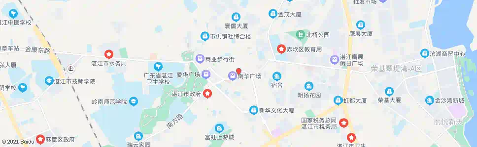 湛江南华广场_公交站地图_湛江公交_妙搜公交查询2025