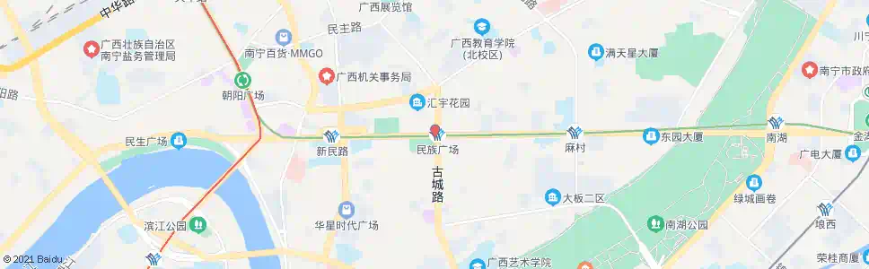 南宁民族古城路口_公交站地图_南宁公交_妙搜公交查询2025