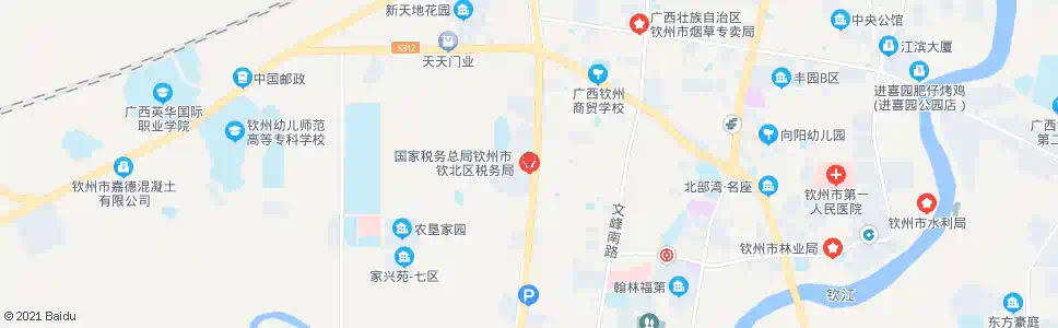 钦州南北区地税局_公交站地图_钦州公交_妙搜公交查询2025