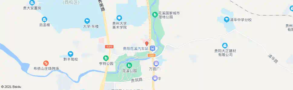 贵阳花溪公园_公交站地图_贵阳公交_妙搜公交查询2025