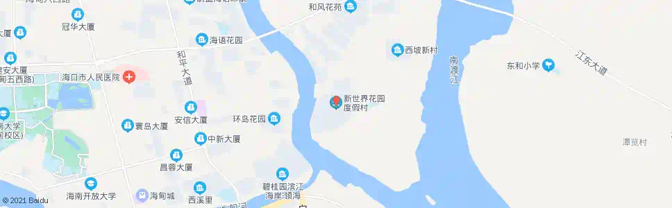 海口新世界花园_公交站地图_海口公交_妙搜公交查询2025