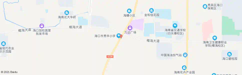 海口秀华小学_公交站地图_海口公交_妙搜公交查询2025