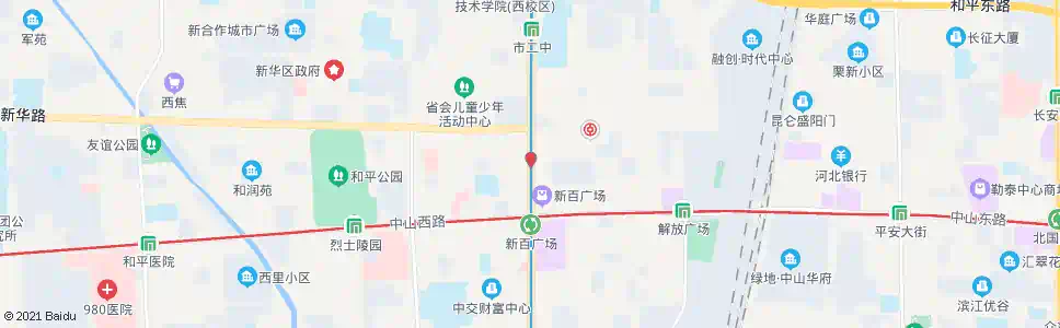 石家庄新百广场北_公交站地图_石家庄公交_妙搜公交查询2025