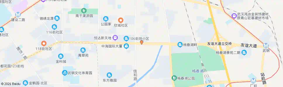 武汉友谊大道现代花园_公交站地图_武汉公交_妙搜公交查询2025