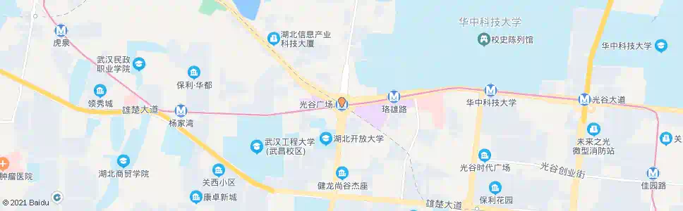 武汉虎泉街地铁光谷广场站_公交站地图_武汉公交_妙搜公交查询2025