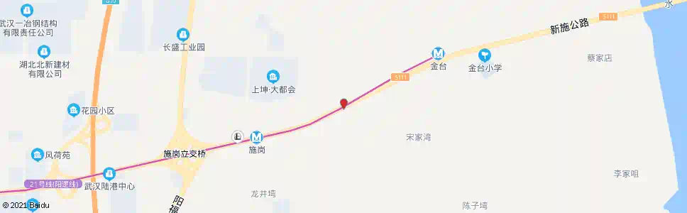 武汉新施公路七架山_公交站地图_武汉公交_妙搜公交查询2025