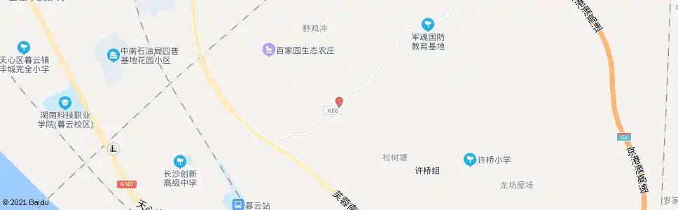 长沙许心村委会_公交站地图_长沙公交_妙搜公交查询2025