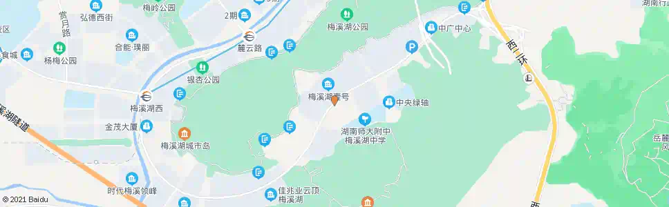 长沙梅溪湖路近湖二路口_公交站地图_长沙公交_妙搜公交查询2025