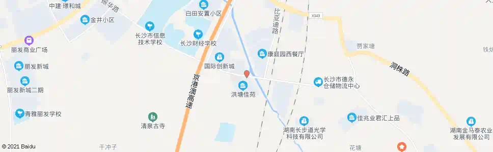 长沙洪塘村_公交站地图_长沙公交_妙搜公交查询2025