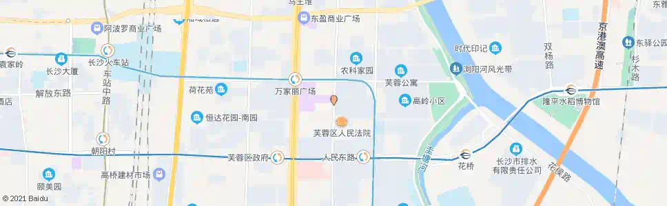 长沙荷花路口南_公交站地图_长沙公交_妙搜公交查询2025
