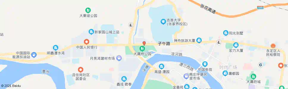 张家界大庸桥公园_公交站地图_张家界公交_妙搜公交查询2025