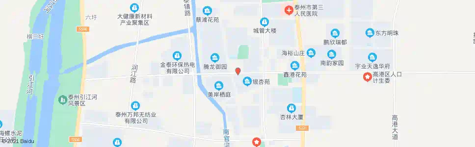泰州港城花园(南门)_公交站地图_泰州公交_妙搜公交查询2025