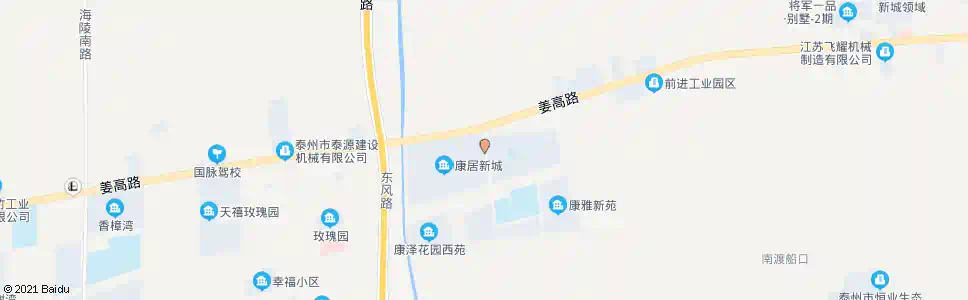 泰州康居新城东_公交站地图_泰州公交_妙搜公交查询2025