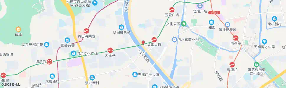 无锡公路处(梁溪大桥)_公交站地图_无锡公交_妙搜公交查询2025