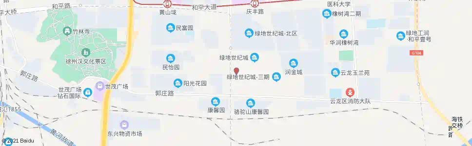 徐州绿地世纪城西门_公交站地图_徐州公交_妙搜公交查询2025