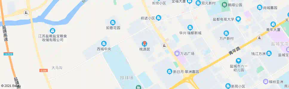 盐城桃源居(西环路大庆路口)_公交站地图_盐城公交_妙搜公交查询2025
