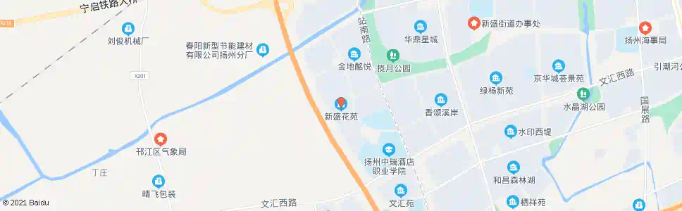 扬州新盛花苑_公交站地图_扬州公交_妙搜公交查询2025