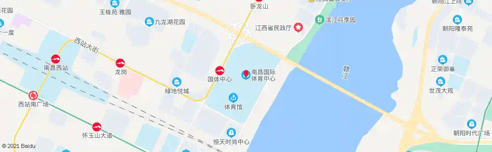 南昌国体中心南门_公交站地图_南昌公交_妙搜公交查询2025