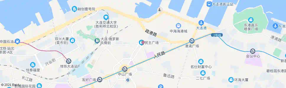 大连民主广场_公交站地图_大连公交_妙搜公交查询2025