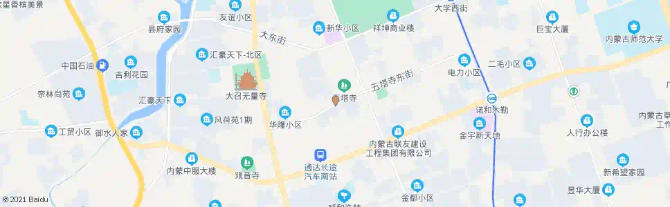 呼和浩特民和花园_公交站地图_呼和浩特公交_妙搜公交查询2025