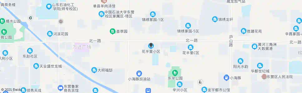 东营花半里小区_公交站地图_东营公交_妙搜公交查询2025