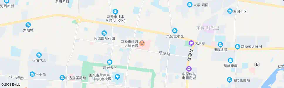 菏泽牡丹人民医院(齿轮厂)_公交站地图_菏泽公交_妙搜公交查询2025