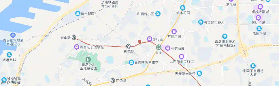 青岛台东(辽宁路)_公交站地图_青岛公交_妙搜公交查询2025