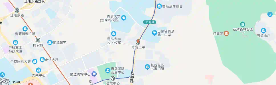 青岛二中_公交站地图_青岛公交_妙搜公交查询2025