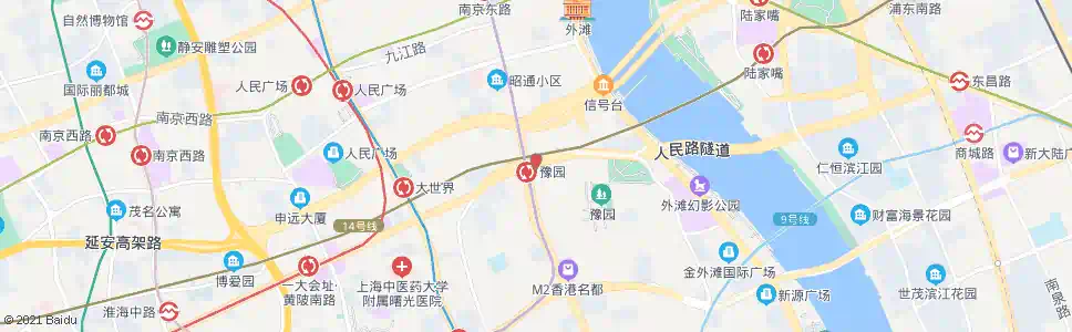 上海豫园站_公交站地图_上海公交_妙搜公交查询2025