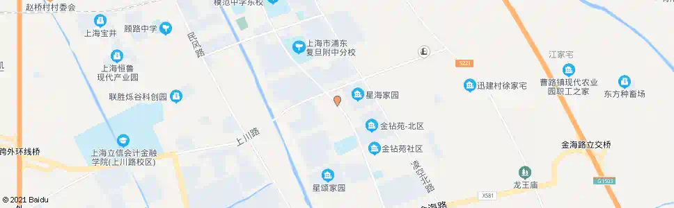 上海金钻路上川路_公交站地图_上海公交_妙搜公交查询2025